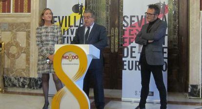 El alcalde de Sevilla durante el balance del festival. 