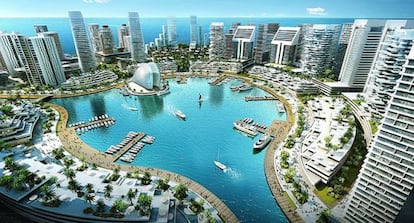 Imagen de cómo será, cuando se construya, Eko Atlantic City.