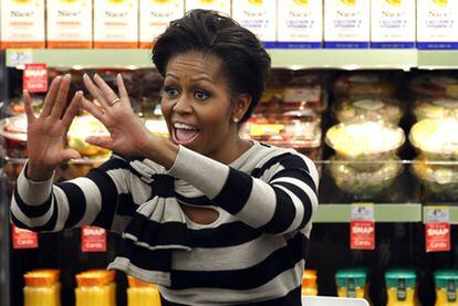 Michelle Obama, en una charla a favor de la dieta sana.