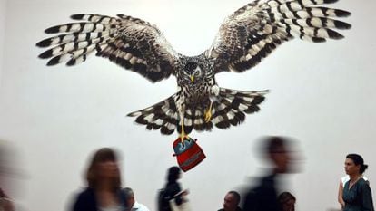 Una pieza de Jeremy Deller en el pabell&oacute;n brit&aacute;nico de la bienal. 