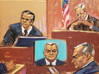 Héctor Villarreal, exfuncionario de Coahuila, declara contra Genaro García Luna, en el juicio en Nueva York, este 6 de febrero.