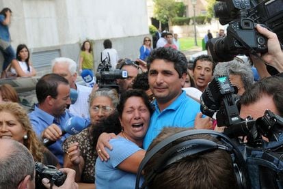 Juan José Cortés tras ser absuelto por la Audiencia Provincial de Huelva, en 2014.