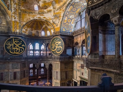 El interior de Santa Sofía, en Estambul.