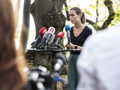 Sanna Marin comparecía ante la prensa el viernes en Helsinki.