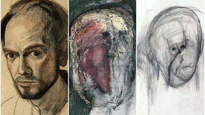 Tres autorretratos de William Utermohlen en 1967, 1999 y 2000. Utermohlen murió anónimo en 2007 a los 73 años, pero sus obras son importantes para comprender los trastornos neurodegenerativos.