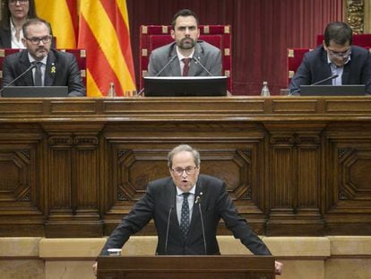 Quim Torra, al Parlament, a l'octubre.