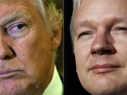 El presidente electo de EE UU, Donald Trump, y el fundador de Wikileaks, Julian Assange.