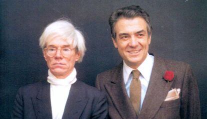 Warhol y Vijande, durante la estancia del primero en Madrid.