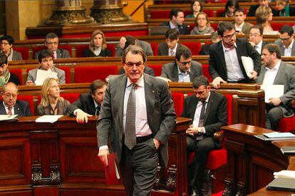 El presidente de la Generalitat, Artur Mas, en el Parlament.