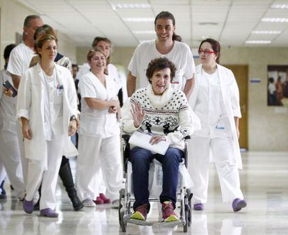 La auxiliar Teresa Romero cuando fue dada de alta el pasado 5 de noviembre.