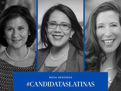 La Secretaria de Estado de Rhode Island, Nellie Gorbea, Michelle de la Isla, candidata por Kansas, y Teresa Leger Fernandez, por Nuevo México.