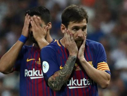Messi y Luis Suárez se lamentan en el Bernabéu. En vídeo, el vicepresidente azulgrana Jordi Mestre afirma que no le consta que el presidente, Josep Maria Bartomeu, piense en dimitir.