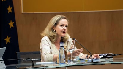La vicepresidenta primera del Gobierno y ministra de Asuntos Económicos, Nadia Calviño.