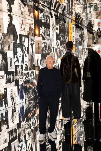 El diseñador Giorgio Armani en la Semana de la Moda de Milán, 23 de septiembre de 2021