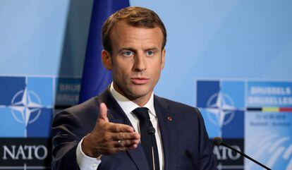 Emmanuel Macron, durante la cumbre de la OTAN de 2018, en Bruselas.