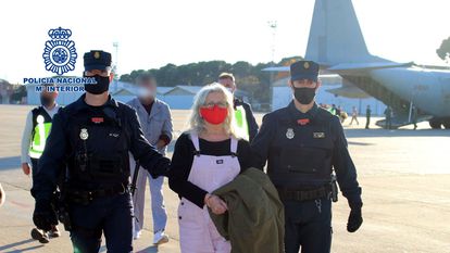 La etarra Natividad Jauregi, 'Pepona', a su llegada a España en 2020 tras ser extraditada por Bélgica.