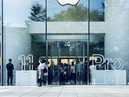 Apple Store en el lanzamiento de los iPhone 11.