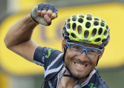 Valverde celebra su victoria de etapa
