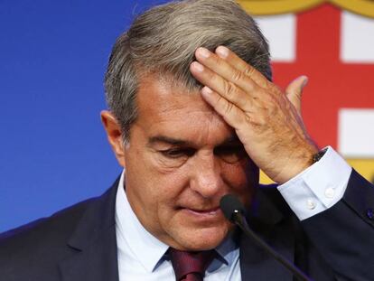 El presidente del FC Barcelona, Joan Laporta