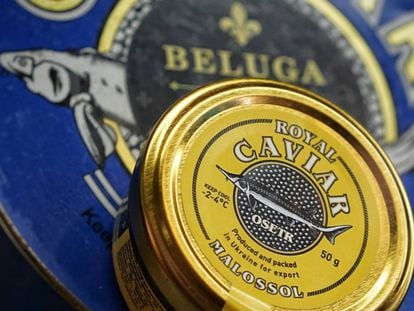 Un bote de caviar de la marca rusa Beluga, producida en Ucrania