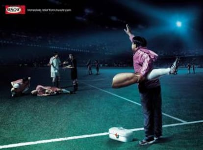 Crema analgésica dBengay. "Inmediato alivio del dolor muscular". Agencia JWT, China.