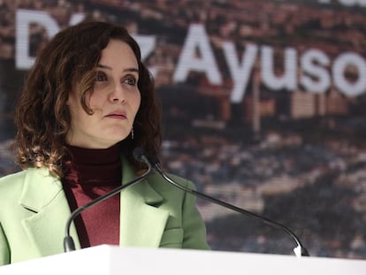 La presidenta de la Comunidad de Madrid, Isabel Díaz Ayuso, en un acto el 11 de enero.