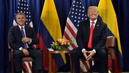 Los presidentes de Colombia, Iván Duque, y Estados Unidos, Donald Trump, en una imagen de archivo.