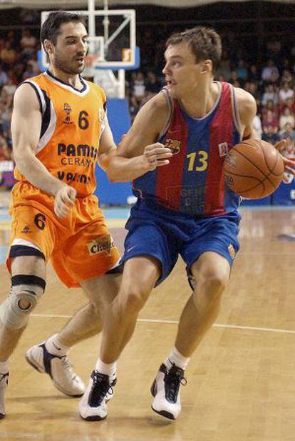 Jasikevicius durante su etapa en el Barcelona.