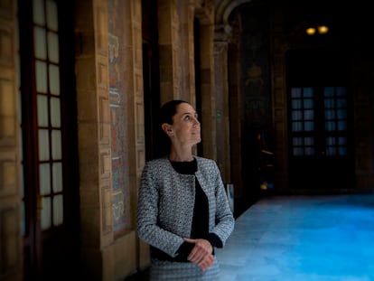 Claudia Sheinbaum en las oficinas de Gobierno del Centro Histórico de Ciudad de México.