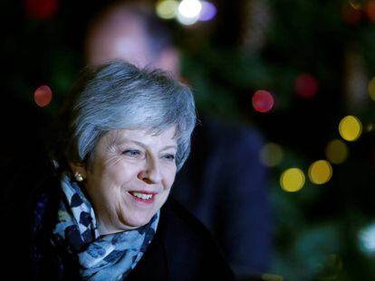 Teresa May llega al 10 de Downing Street, este miércoles.