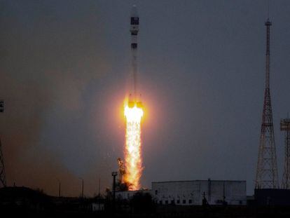 Lanzamiento de 'Enxaneta', el primer nanosatélite de la Generalitat desde el cosmódromo de Baikonur (Kazajistán).