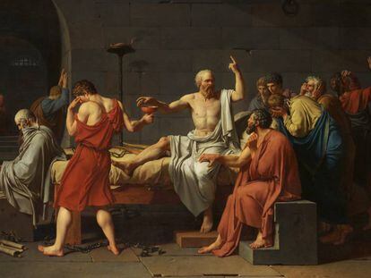 'La muerte de Sócrates' (1787), de Jacques-Louis David, perteneciente a la colección del Metropolitan de Nueva York.