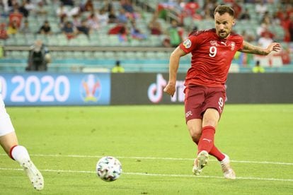 Seferovic con la selección suiza durante esta Eurocopa.