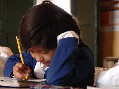 Estudiantes de una escuela rural de Argentina. 