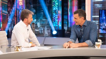 El presentador Pablo Motos y Pedro Sánchez, presidente del Gobierno, el pasado mes en 'El Hormiguero'.