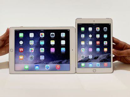 Apple presenta el iPad Air 2, a la izquierda, y el iPad Mini 3.