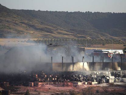 Incendio de agosto en la planta de residuos peligrosos de Chiloeches. 