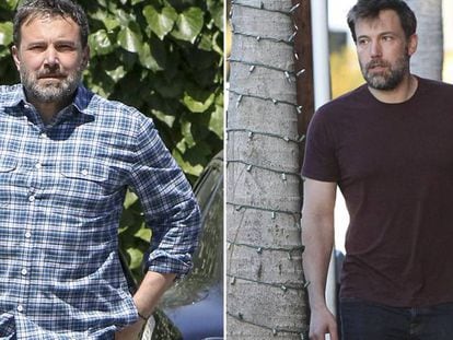 El actor Ben Affleck y, la derecha, hace menos de un a&ntilde;o.