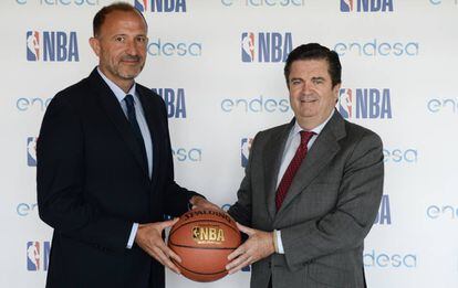 Borja Prado, Presidente de Endesa y Jesús Bueno, Vicepresidente de Desarrollo de Negocios de Baloncesto de la NBA para EMEA.