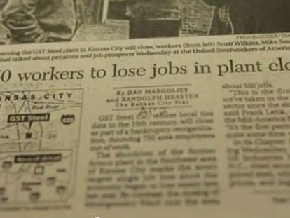 Fotograma del nuevo v&iacute;deo de campa&ntilde;a de Obama, en el que ataca a Romney por destruir empleos en el sector privado.