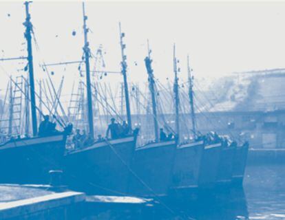 "I was four years old when I saw my father for the first time", remembers Carmen in “Gran Sol”.  The picture shows the fishing boats that Eneka's grandfather sailed with.