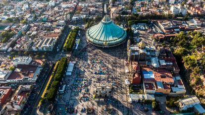Vista aérea de la basílica de Guadalupe.