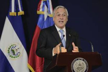 El presidente de Chile, Sebastián Piñera, en una declaración el pasado 4 de junio de 2013, en Casa Presidencial en San Salvador (El Salvador).