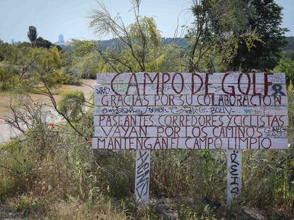 Terrenos del Ayuntamiento de Pozuelo de Alarcón en el que han preparado por su cuenta un grupo de aficionados al Golf un campo para sus prácticas y disfrute.