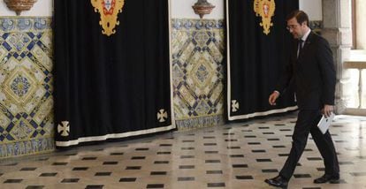 Passos Coelho llega al Palacio Nacional de Belém.