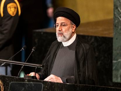 Ebrahim Raisi, presidente de Irán, el viernes en la Asamblea General de la ONU, en Nueva York.