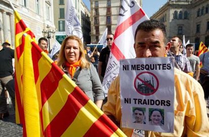 Protesta de seguidores del líder de PxC el pasado octubre en Barcelona.