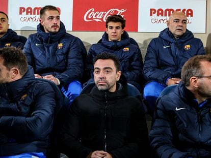 Xavi Hernández, durante el partido del Villarreal contra el Barcelona en el Estadio de la Cerámica.