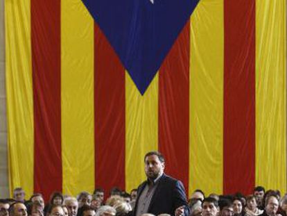Oriol Junqueras, líder de ERC, en la Farga de Banyoles (Girona), el 23 de noviembre.