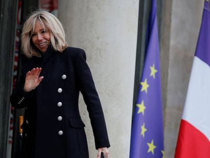 Brigitte Macron, el 6 de febrero en el Elíseo.